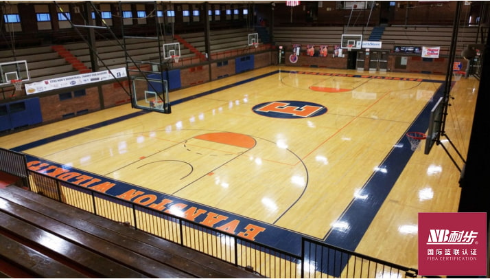 Second coat on the sports wood floor